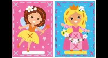 Vervaco - Borduurkaart kit - Prinses en de fee set van 2 - PN-0157764 - Borduren - Borduurpakket - Borduurpakket kind