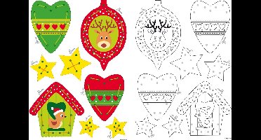 Vervaco - Borduurkaart kit - Kersthangers set van 2 - PN-0161570 - Borduren - Borduurpakket - Borduurpakket kind