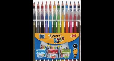 Bic Kids - 36 Delige kleur set - Potlooden / Waskrijt / Stiften in alle kleuren