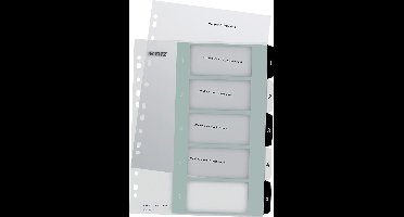 Leitz WOW Tabblad 1-5 tabs herbruikbaar A4 formaat Zwart/Wit