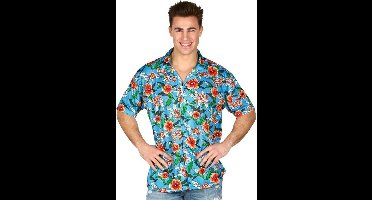 Blauw Hawaii shirt met print