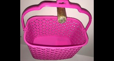 Wasknijpermandje kunststof roze