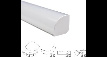 1M led strip hoekprofiel - breed rond