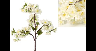 Prunus kunstbloemen kunsttak - wit - 80 cm