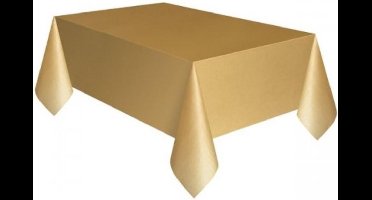 Tafelkleed Plastic Goud XL 137x274cm  Let op dit is dun plastic geen tafelzeil