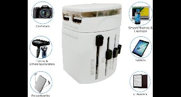 FlinQ Wereldreisstekker - Stopcontact buitenland - Reisadapter EU/UK/US/AUS/AFR - Universeel