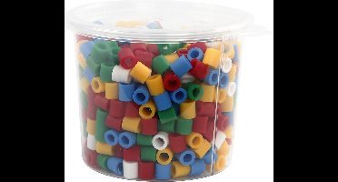 Strijkkralen, afm 10x10 mm, gatgrootte 5,5 mm, JUMBO, standaardkleuren, 550 div