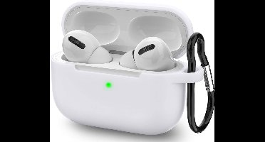 Hoesje geschikt voor Airpods Pro - Shock Proof Siliconen Case Cover Hoes Wit