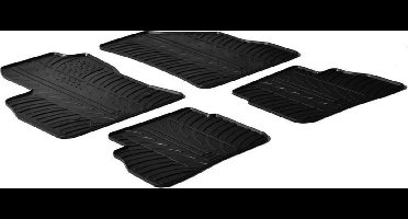 Gledring Rubbermatten passend voor Fiat Doblo 5-deurs 2010-2018 & Opel Combo 5-deurs 2011-2018 (Half Cargo) (T profiel 4-delig + montageclips)