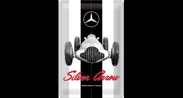 Wandbord - Mercedes Benz Silver Arrow - 20x30cm