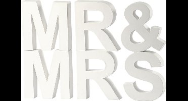 Creotime Kartonnen Letters Mr & Mrs 17,5 Cm
