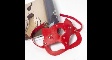 Luxe Cosplay Masker - Rood - PU Leer - Kat - Sexy - Masquerade