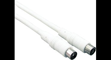 Q-Link coax aansluitsnoer kabelkeur 5m | wit | kabelkeur | Ziggo geschikt