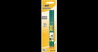Bic potlood Evolution 650, 3 stuks + gum + slijper, op blister