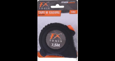 FX Tools Rolmaat - 7,5 meter - 27,5 mm - zwart - meetlint - gereedschap