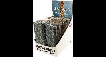 Opry Band Panterprint Donker Bruin 25 mm 2.5 M