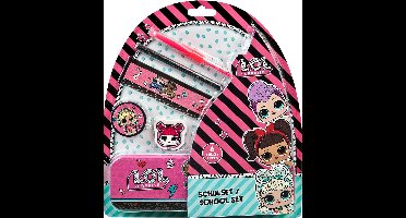 L.O.L Surprise schoolset met etui en schrijfwaren - 6-delig.