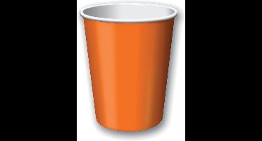 Feest bekertjes karton - oranje - 40x stuks - 256 ml - Wegwerpbekertjes