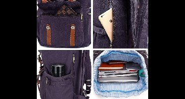 Outdoor canvas rugzak, waterdichte reizen wandelen camping rugzak tas, grote casual dag rugzak, college school rugzak, schoudertas voor 15" laptop-tablets