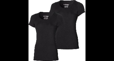 Apollo dames T-shirt bamboe 2-pack  - L  - Zwart