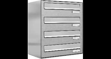 Brulo - brievenbus - inbouw - 4 adresssen - RVS - Brievenbussysteem