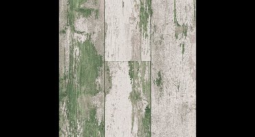 DUTCH WALLCOVERINGS Behang hout groen en beige