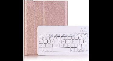 Hoes Geschikt voor Samsung Galaxy Tab A 10.1 inch 2019 SM-T510 / SM-T515 Keyboard hoes met toetsenbord Rose Gold - Samsung Book Case Hoes