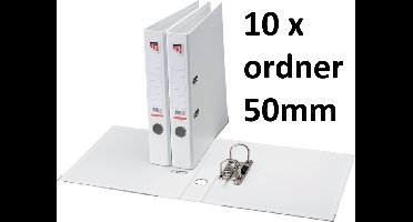 10 x Ordner Quantore - A4 - 50mm breed - PP kunststof - wit