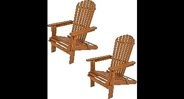 Casaria Adirondack Tuinstoel 2 Stuks - Acacia Hout - Inklapbaar