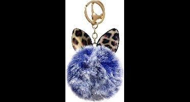 Fluffy bol hanger Sleutelhanger - Sleutel/Tas accessoires - blauw