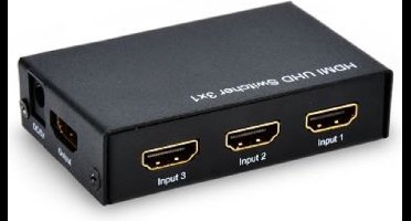 Temium Black 3 in 1 UHD HDMI-schakelaar