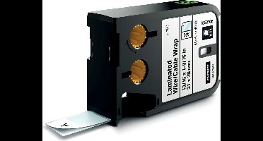 DYMO XTL gelamineerde draad-/kabelwikkel | 21 mm x 39 mm | zwart op wit
