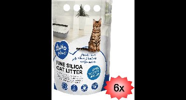 6x 5liter Duvo+ Premium Fijne Silica kattenbakvulling - 0,5-1,5mm