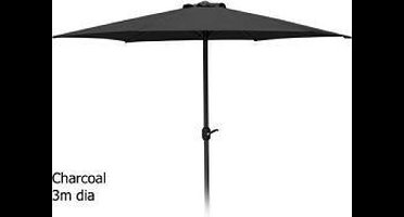 Aluminium Parasol met handig opdraaisysteem - Ø300 cm - Donkergrijs