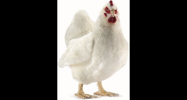 Hansa pluche kip - knuffel - wit - 40 cm - knuffeldier - staand