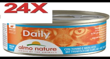 Almo Nature Dailymenu - Kattenvoer Blik - Mousse Tonijn & Kabeljauw - 24x85gr