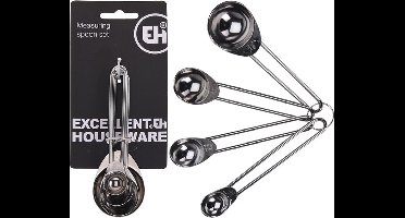 Maatcupjes 4 Delige -  Maatbeker - Maatlepel Set - Meetlepels Maatcups - Measuring Cups Spoons - Maatschepjes & Bekers - Kruiden - Koffie - Thee -