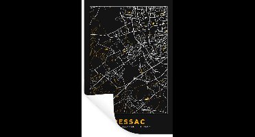 Muurstickers - Sticker Folie - Plattegrond – Pessac – Stadskaart – Kaart – Frankrijk - 20x30 cm - Plakfolie - Muurstickers Kinderkamer - Zelfklevend Behang - Zelfklevend behangpapier - Stickerfolie