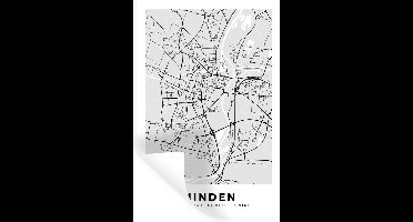 Muurstickers - Sticker Folie - Duitsland - Plattegrond - Minden - Kaart - Stadskaart - 20x30 cm - Plakfolie - Muurstickers Kinderkamer - Zelfklevend Behang - Zelfklevend behangpapier - Stickerfolie