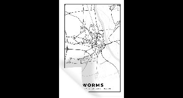 Muurstickers - Sticker Folie - Plattegrond - Kaart - Worms - Stadskaart - 20x30 cm - Plakfolie - Muurstickers Kinderkamer - Zelfklevend Behang - Zelfklevend behangpapier - Stickerfolie