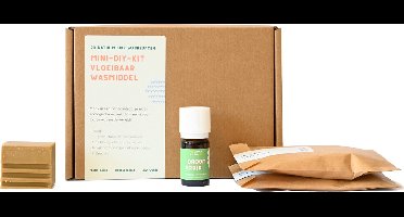 Groeikruid® Mini-DIY-kit vloeibaar wasmiddel | Ecologische wasmiddel | Zelf Wasmiddel Maken | 2 Liter | Low Waste | Natuurlijk | Vegan | Marius Fabre Zeepvlokken en Etherische Olie