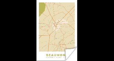 Poster Kaart - België - Beaumont - Stadskaart - Plattegrond - 20x30 cm