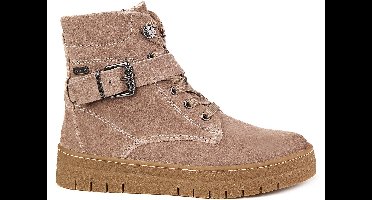 Marco Tozzi Taupe Laarzen Bont Gevoerd Echt Leer Roze - 40