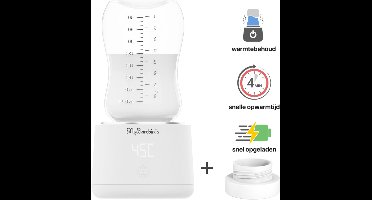 MyBambini's Flessenwarmer PRO™ - Draagbare Baby Flessenwarmer voor Onderweg - Wit - Geschikt voor Flessen van Chicco Natural Feeling