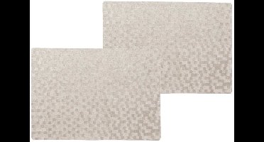 Wicotex luxe tafel placemats Stones - 8x stuks - PVC - taupe - 30 x 43 cm - met anti slip - en PU coating - Onderleggers