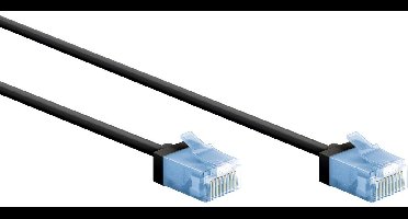 UTP CAT6a slimline netwerkkabel | LSZH | zwart | 0,50 meter