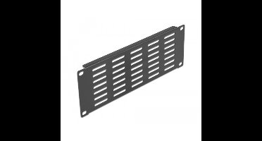 10 inch ventilatiepaneel | horizontale sleuven | 2U | zwart