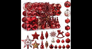 Boraboi® Set van 100 onbreekbare kunststof kerstballen voor binnen en buiten decoratie