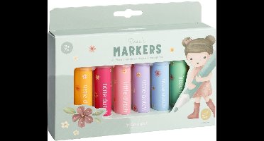 Little Dutch viltstiften Rosa & Friends - 8 dikke stiften, met brede stevige punten - creatief speelgoed vanaf 3 jaar