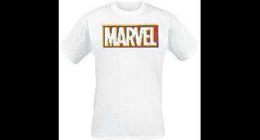 Marvel Glitch Logo Heren T-shirt - wit - S